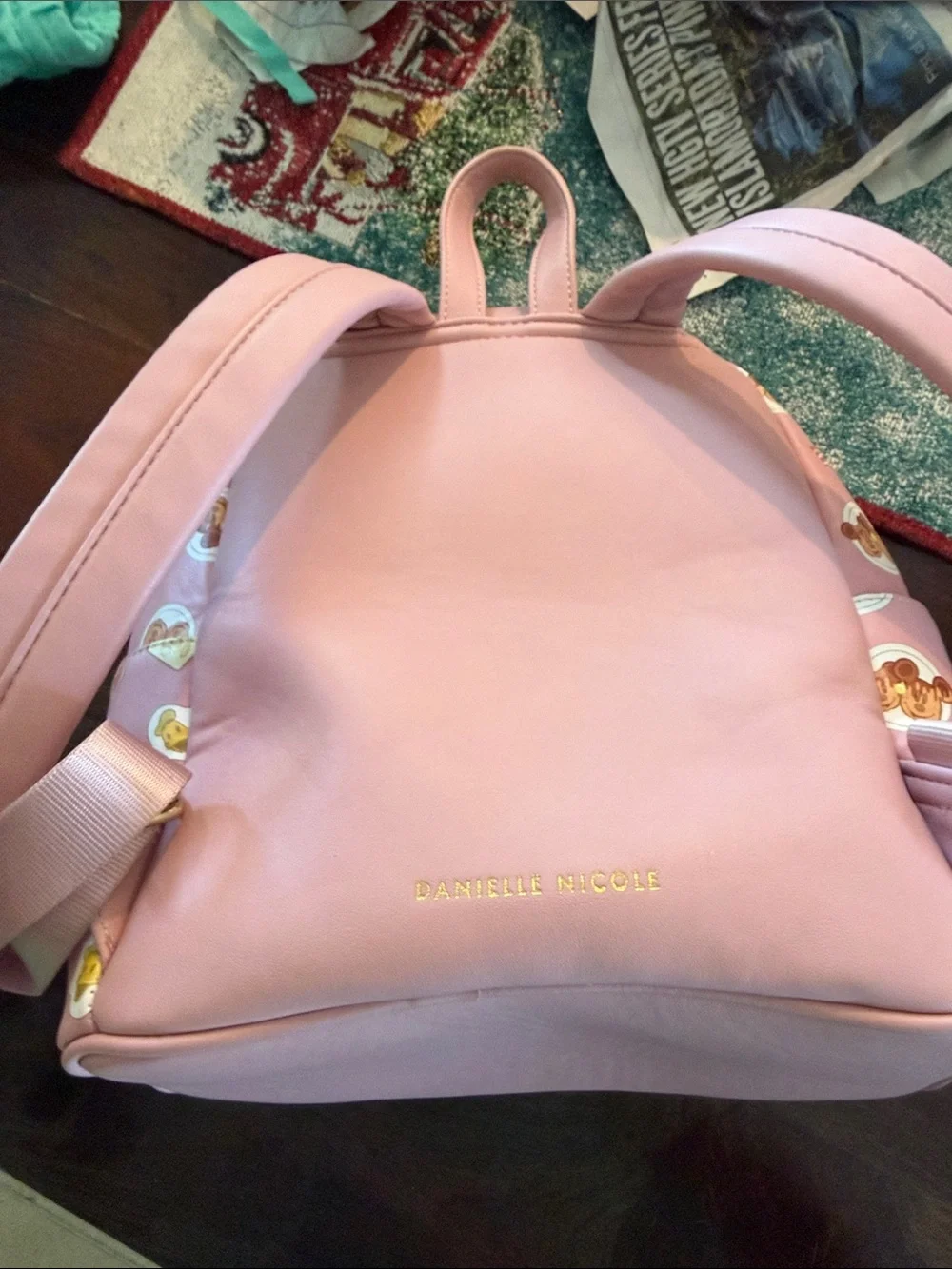 Danielle Nicole Pink Disney Logo Mini Backpack - Gold Accents - Picture 3 of 5
